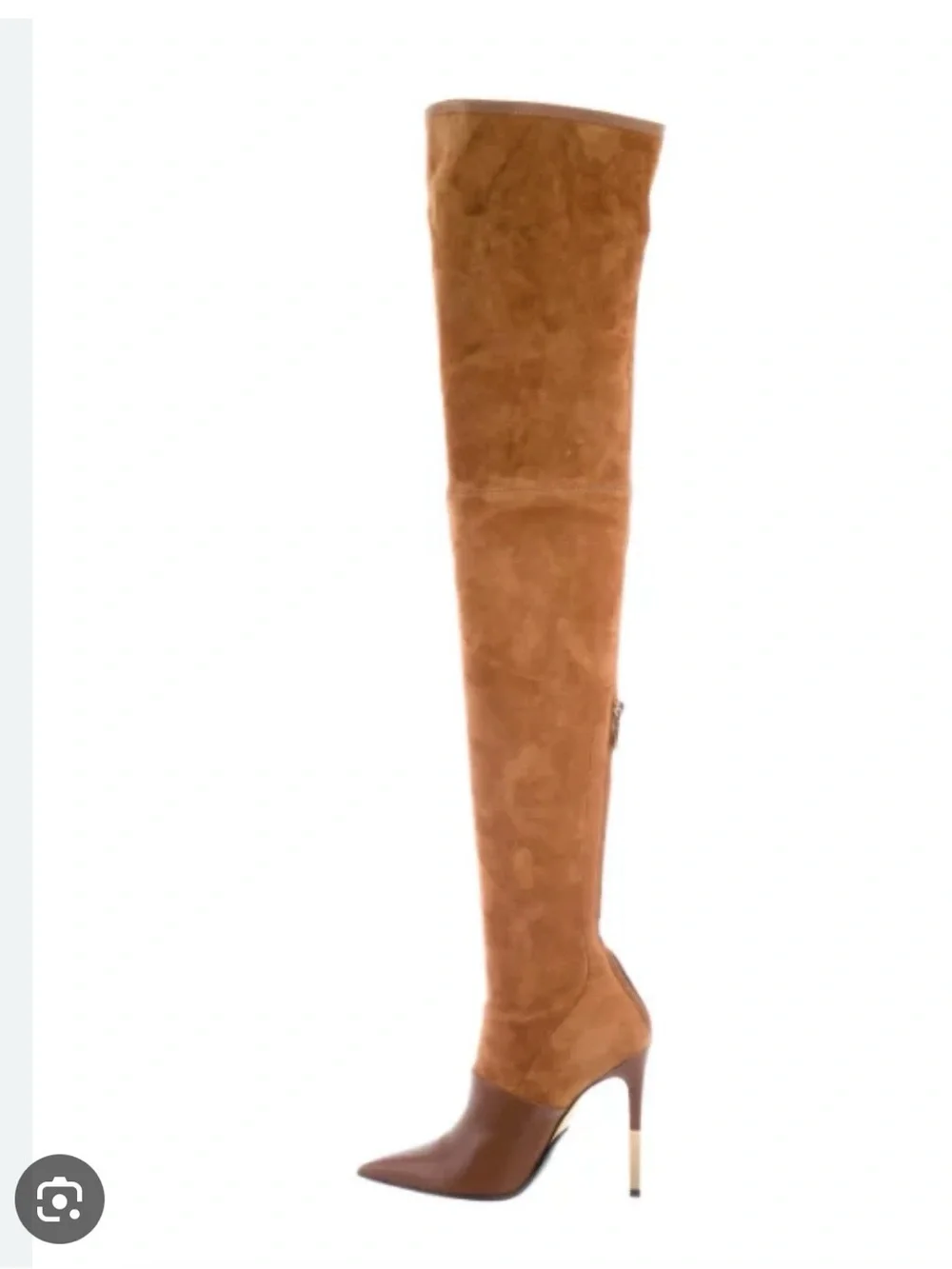 Balmain Amazone Brown Over-the-Knee Suede Stiletto Boots38/8 NWT!